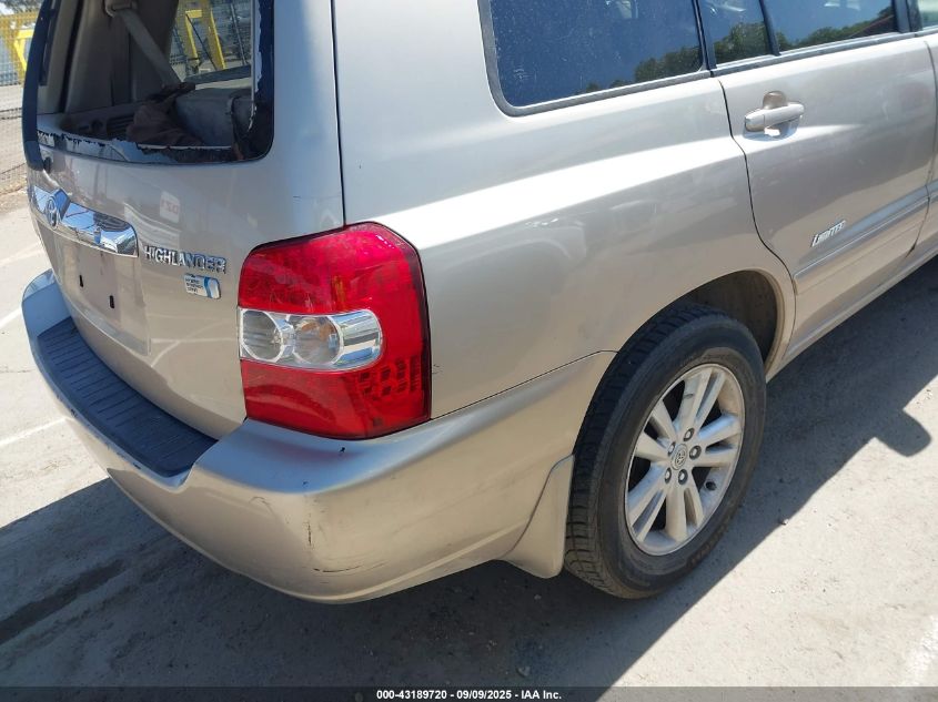 2006 Toyota Highlander Hybrid Limited V6 VIN: JTEDW21A660014914 Lot: 43189720