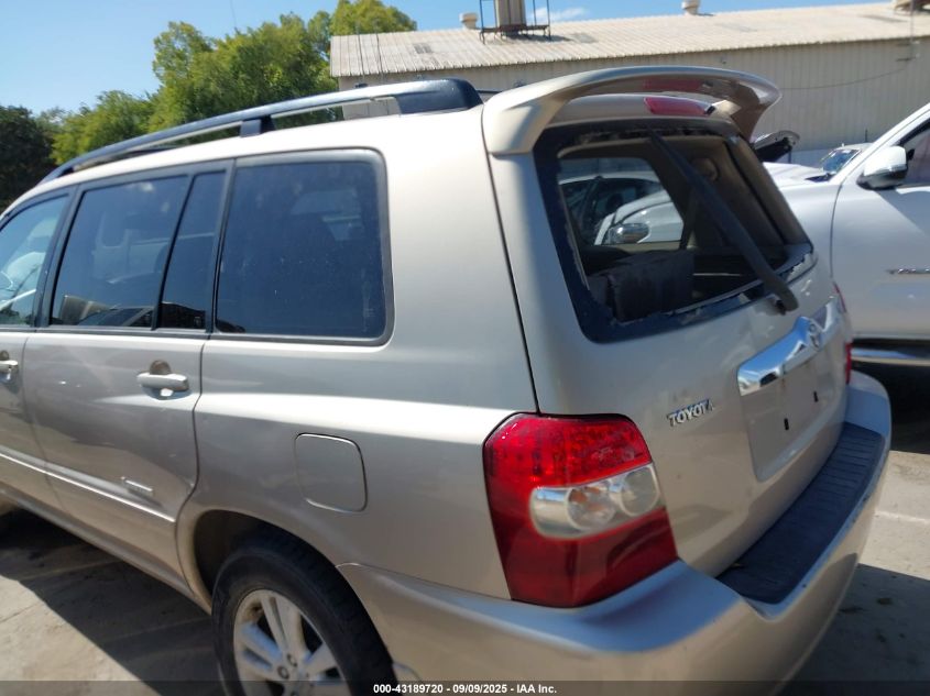 2006 Toyota Highlander Hybrid Limited V6 VIN: JTEDW21A660014914 Lot: 43189720