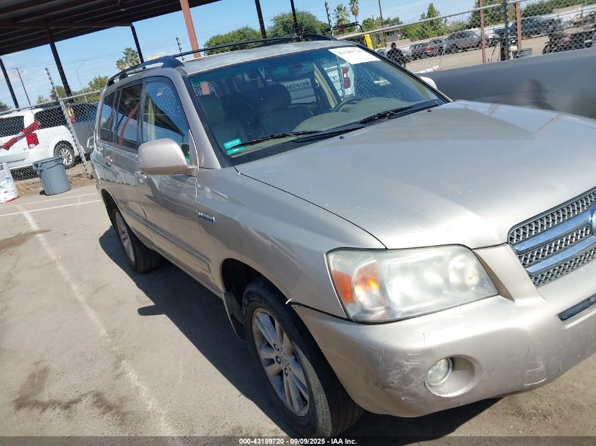 2006 Toyota Highlander Hybrid Limited V6 VIN: JTEDW21A660014914 Lot: 43189720