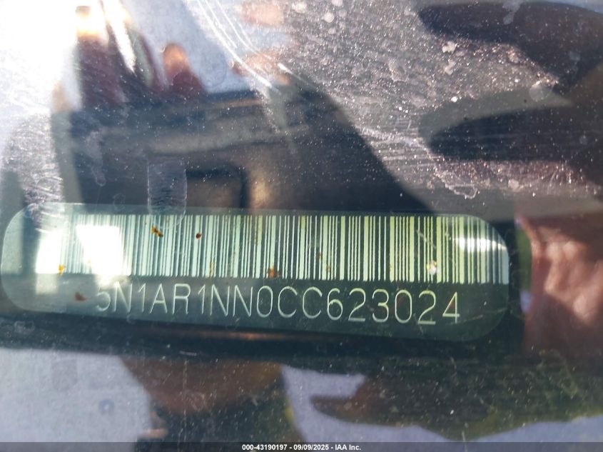 2012 Nissan Pathfinder S VIN: 5N1AR1NN0CC623024 Lot: 43190197