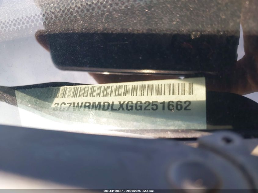 2016 Ram 5500 Chassis Tradesman/Slt VIN: 3C7WRMDLXGG251662 Lot: 43190687