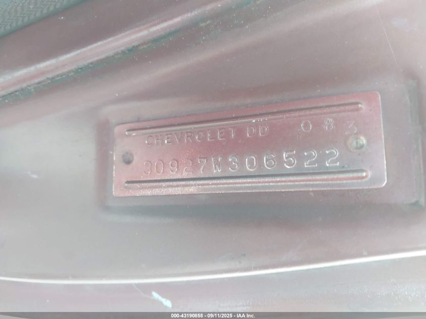 1963 Chevrolet Corvette VIN: 30927W306522 Lot: 43190858