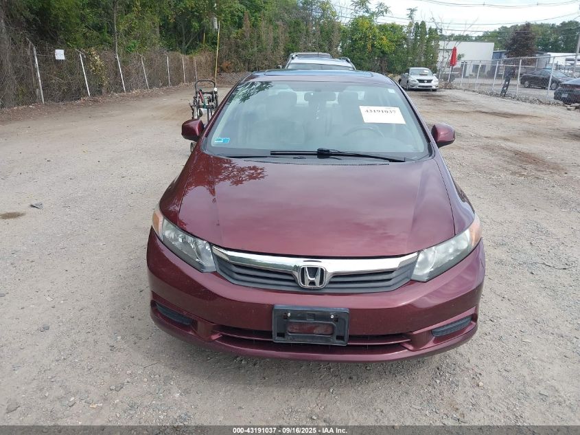 2012 Honda Civic Ex-L VIN: 19XFB2F90CE348334 Lot: 43191037