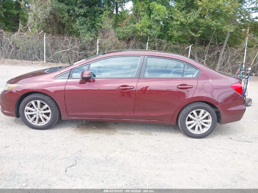 2012 Honda Civic Ex-L VIN: 19XFB2F90CE348334 Lot: 43191037