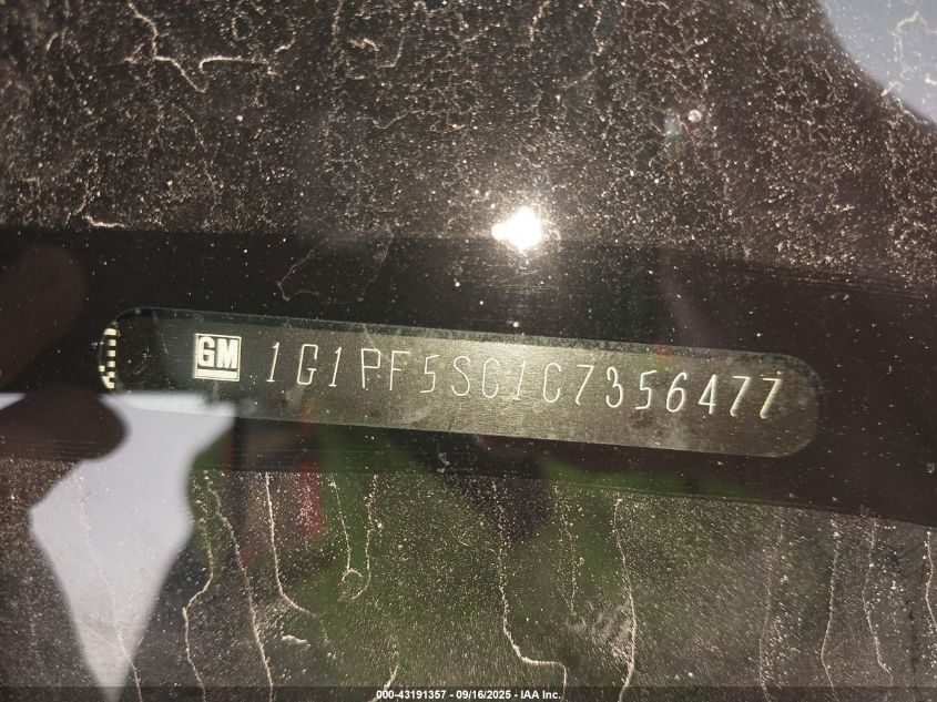 2012 Chevrolet Cruze 1Lt VIN: 1G1PF5SC1C7356477 Lot: 43191357