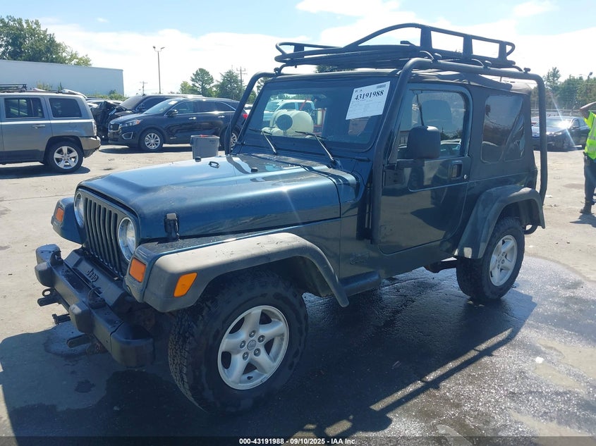 2005 Jeep Wrangler X green cabrio gasoline 1J4FA39SX5P340004 photo #3