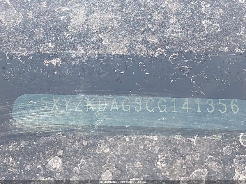 2012 Hyundai Santa Fe Limited V6 VIN: 5XYZKDAG3CG141356 Lot: 43192062