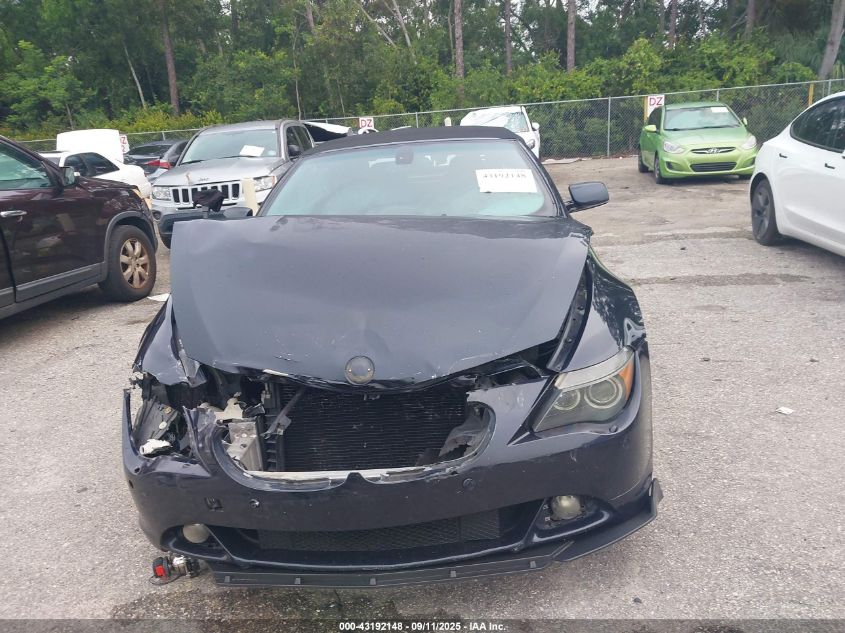 2006 BMW 650I VIN: WBAEK134X6CN78826 Lot: 43192148