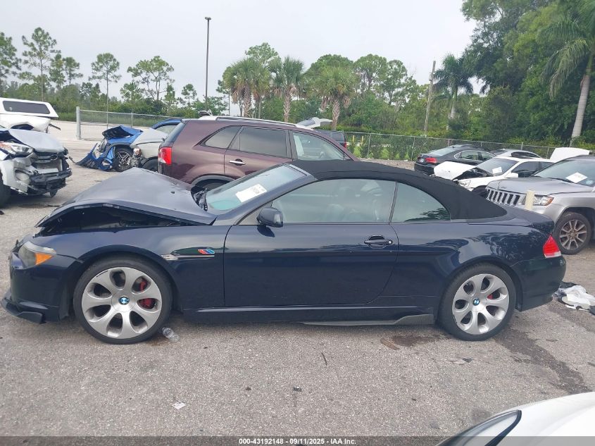 2006 BMW 650I VIN: WBAEK134X6CN78826 Lot: 43192148