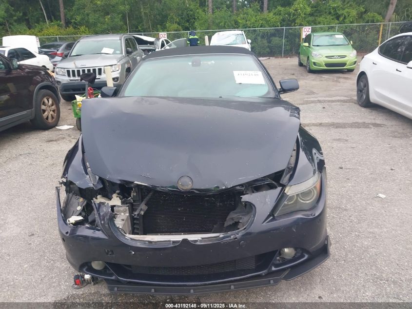 2006 BMW 650I VIN: WBAEK134X6CN78826 Lot: 43192148