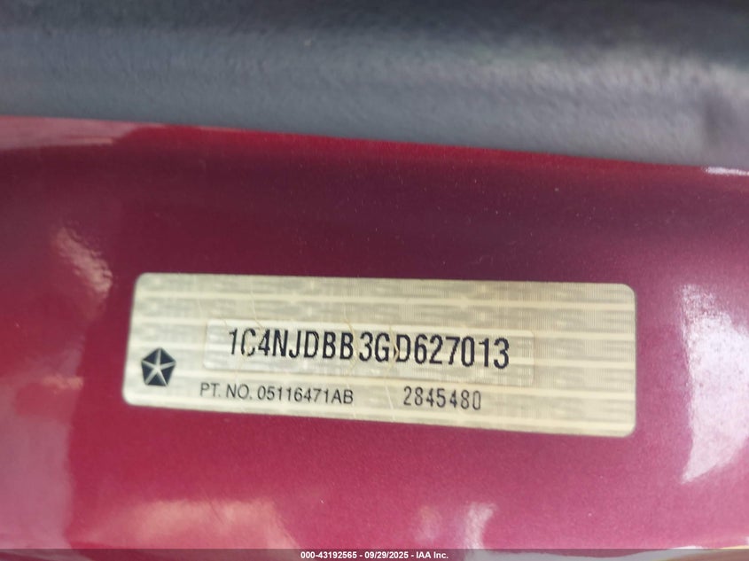 2016 JEEP COMPASS SPORT - 1C4NJDBB3GD627013