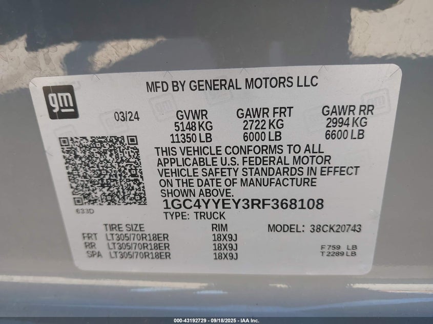 1GC4YYEY3RF368108 2024 CHEVROLET SILVERADO photo no. 9