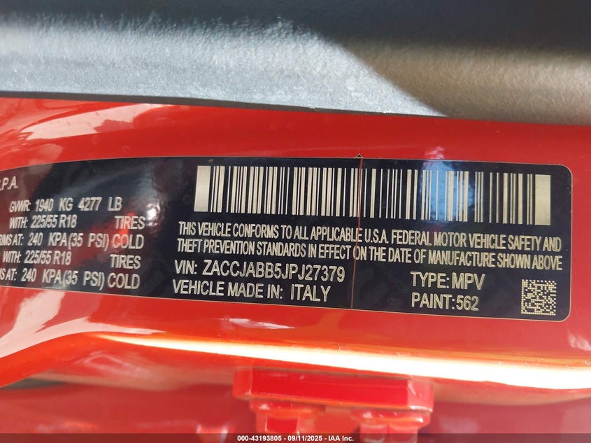 2018 JEEP RENEGADE LATITUDE FWD - ZACCJABB5JPJ27379