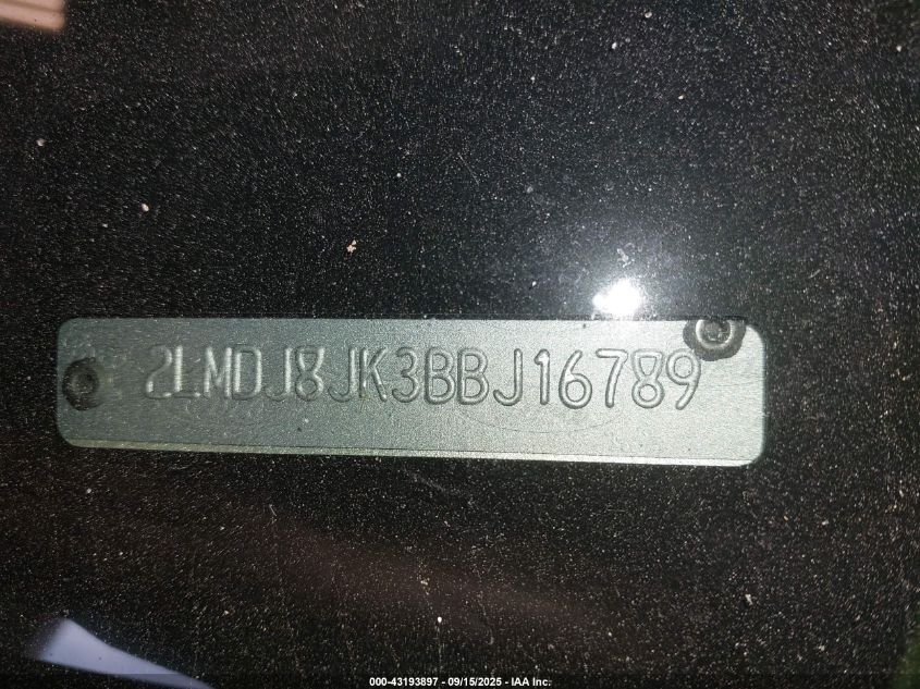 2011 Lincoln Mkx VIN: 2LMDJ8JK3BBJ16789 Lot: 43193897