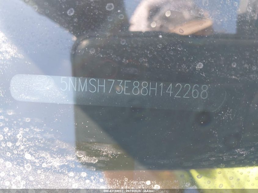 2008 Hyundai Santa Fe Limited/Se VIN: 5NMSH73E88H142268 Lot: 43194083