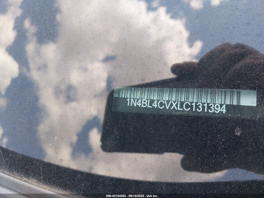 2020 Nissan Altima Sr Fwd VIN: 1N4BL4CVXLC131394 Lot: 43194363