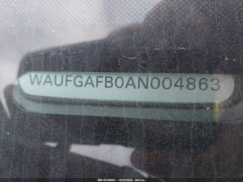 2010 Audi A6 3.0 Premium VIN: WAUFGAFB0AN004863 Lot: 43194561