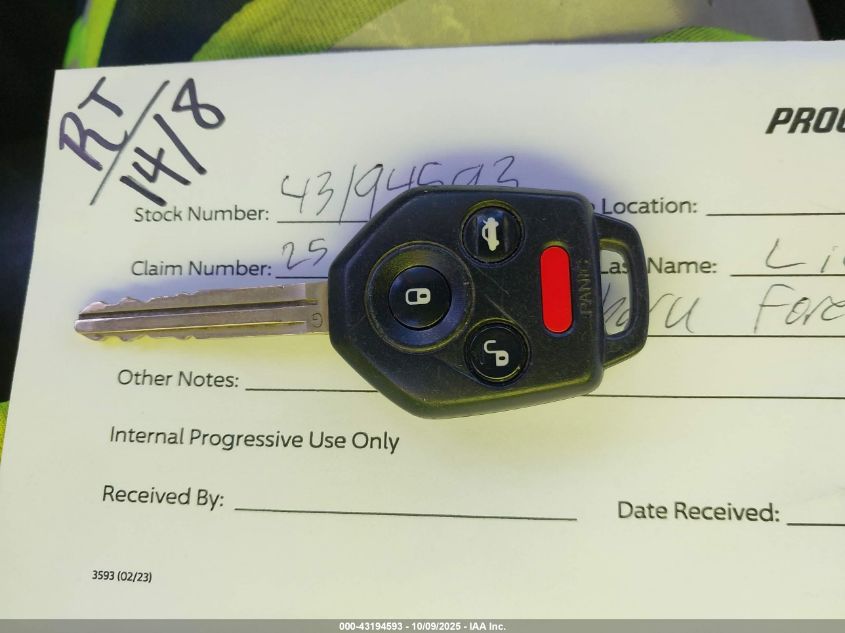 2015 Subaru Forester 2.5I Premium VIN: JF2SJADC0FH478799 Lot: 43194593