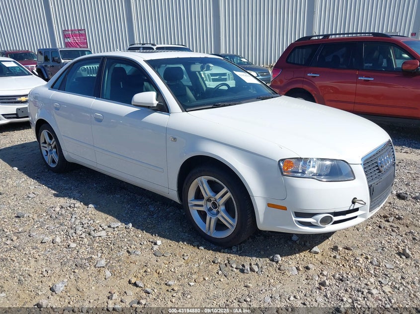 2007 Audi A4 2.0T white sedan gasoline WAUAF78EX7A203314 photo #1