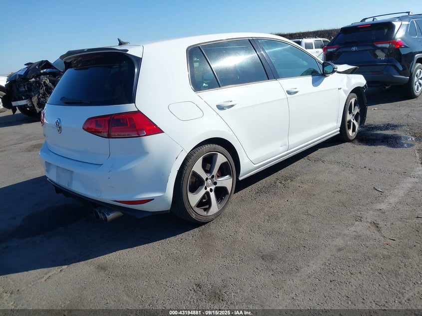 2016 VOLKSWAGEN GOLF GTI SE W/PERFORMANCE PACKAGE 4-DOOR - 3VW447AU0GM033598