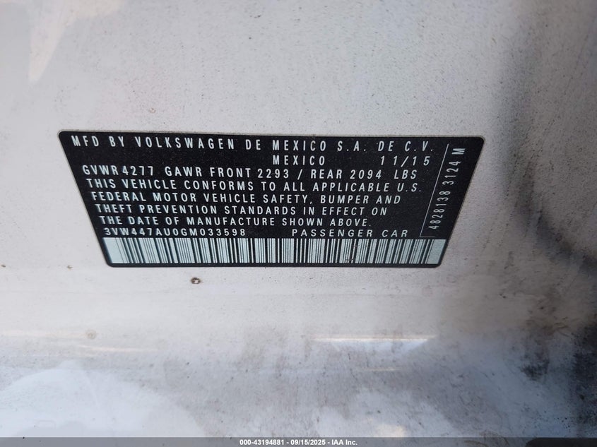 2016 VOLKSWAGEN GOLF GTI SE W/PERFORMANCE PACKAGE 4-DOOR - 3VW447AU0GM033598