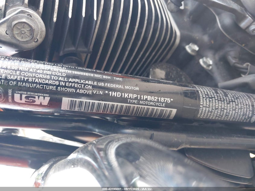 2023 Harley-Davidson Flhxs VIN: 1HD1KRP11PB621875 Lot: 43195001