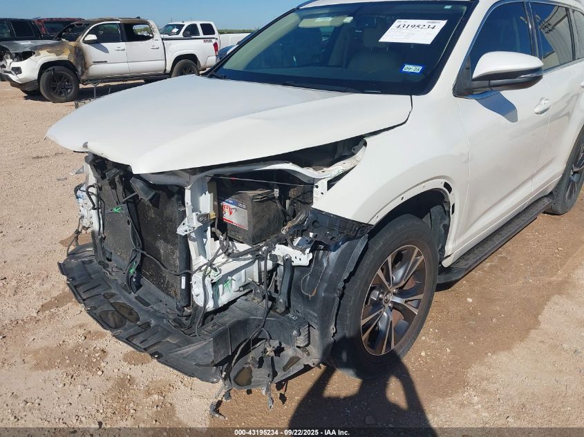 2016 Toyota Highlander Xle V6 VIN: 5TDKKRFHXGS503773 Lot: 43195234