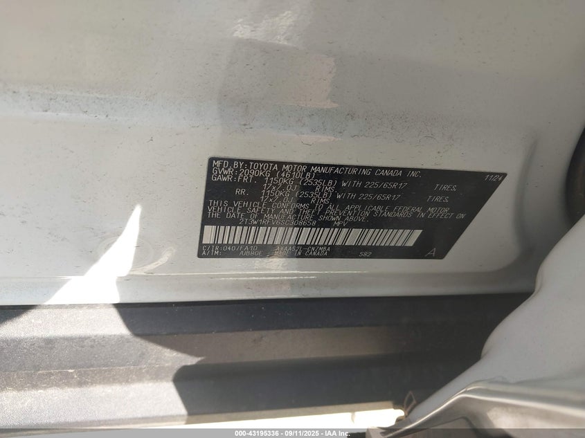 2025 TOYOTA RAV4 XLE 2T3W1RFV6SC308658