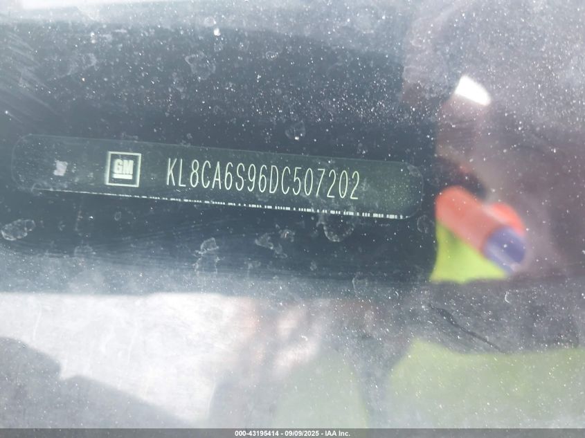 2013 Chevrolet Spark Ls Manual VIN: KL8CA6S96DC507202 Lot: 43195414