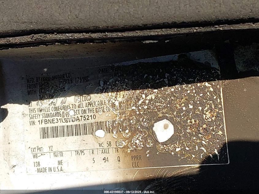 2007 Ford E-350 Super Duty Xl/Xlt VIN: 1FBNE31L97DA75210 Lot: 43195537
