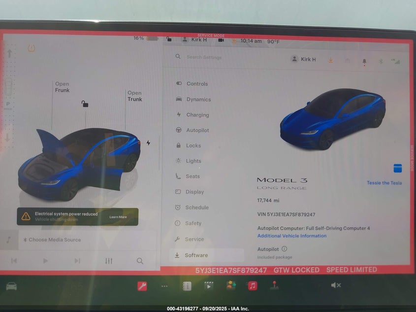 2025 Tesla Model 3 Long Range Rear-Wheel Drive VIN: 5YJ3E1EA7SF879247 Lot: 43196277