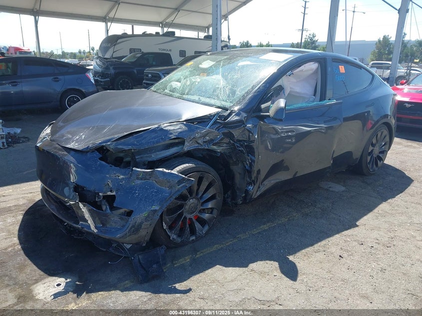 2025 Tesla Model Y Performance Dual Motor All-Wheel Drive grey suv electric 7SAYGDEF1SF245917 photo #3