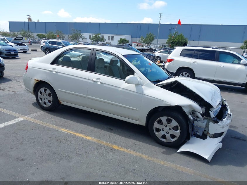 2007 Kia Spectra Ex white sedan gasoline KNAFE121375486112 photo #1