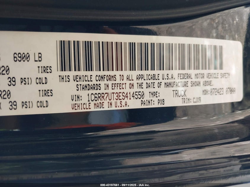 2014 RAM 1500 SPORT - 1C6RR7UT3ES414550