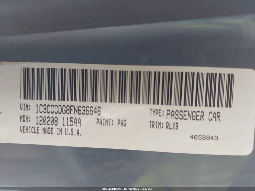 2015 CHRYSLER 200 S - 1C3CCCDG8FN636646