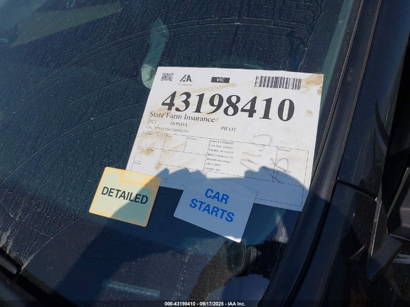 2021 Honda Pilot 2Wd Special Edition VIN: 5FNYF5H21MB042155 Lot: 43198410