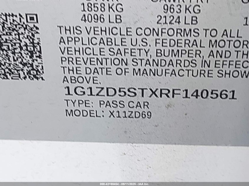 2024 CHEVROLET MALIBU FWD 1LT - 1G1ZD5STXRF140561