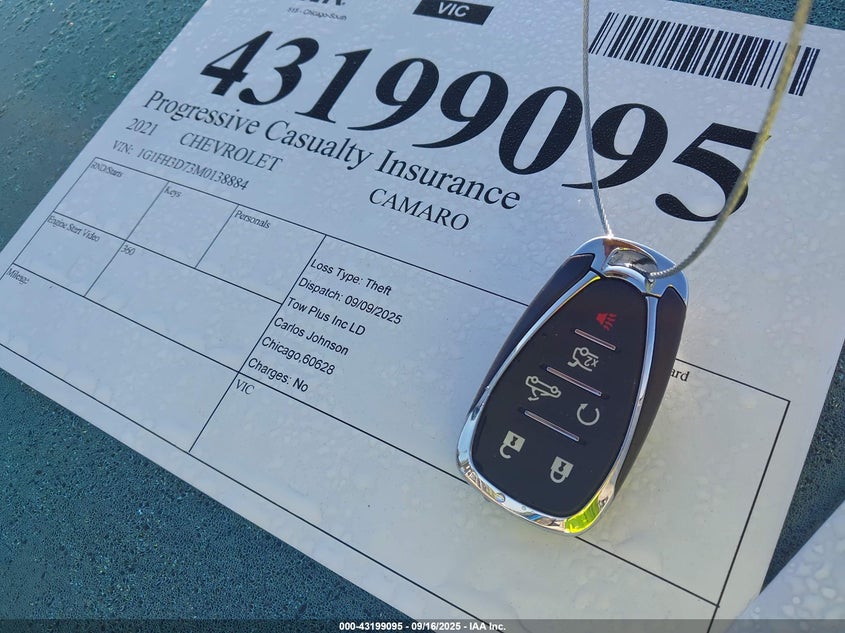 2021 Chevrolet Camaro VIN: 1G1FH3D73M0138884 Lot: 43199095