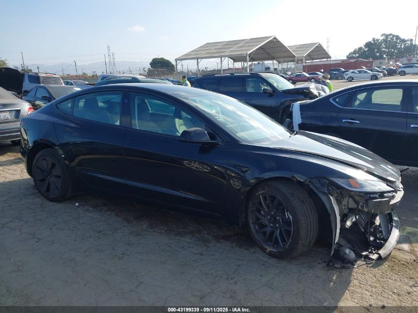 2025 Tesla Model 3 Long Range Rear-Wheel Drive VIN: 5YJ3E1EA3SF968930 Lot: 43199339
