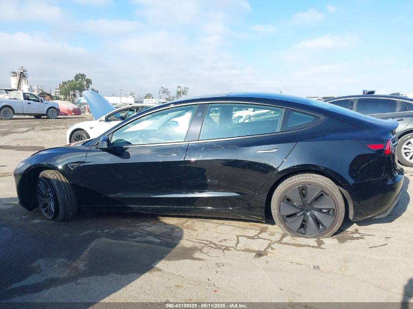 2025 Tesla Model 3 Long Range Rear-Wheel Drive VIN: 5YJ3E1EA3SF968930 Lot: 43199339