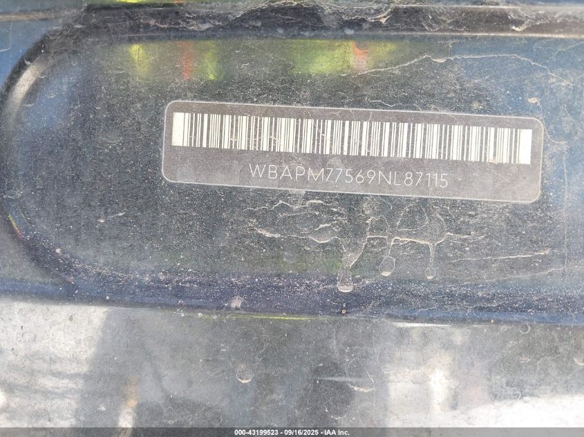 2009 BMW 335I I VIN: WBAPM77569NL87115 Lot: 43199523