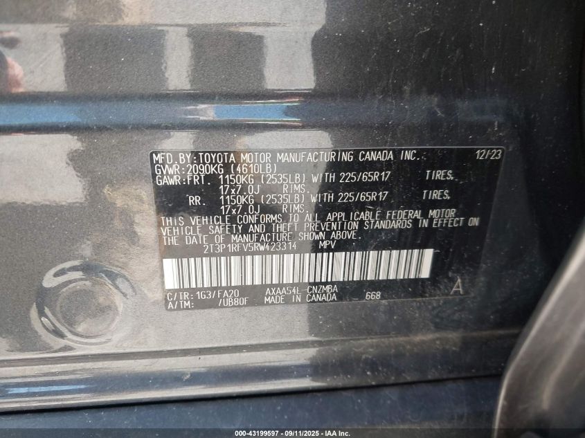 2024 TOYOTA RAV4 XLE - 2T3P1RFV5RW423314