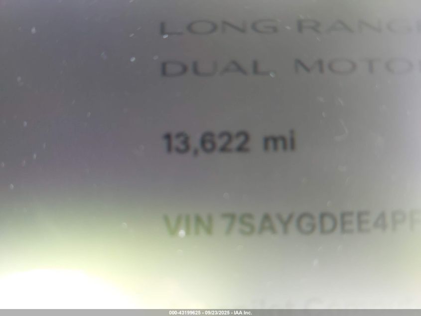 2023 Tesla Model Y Awd/Long Range Dual Motor All-Wheel Drive VIN: 7SAYGDEE4PF903647 Lot: 43199625