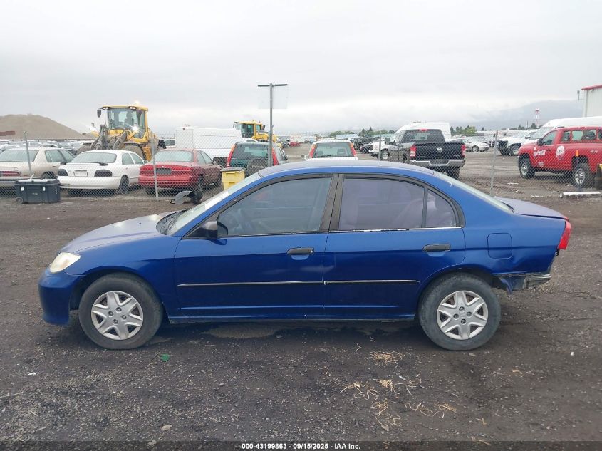 2004 Honda Civic Vp VIN: 2HGES164X4H643166 Lot: 43199863