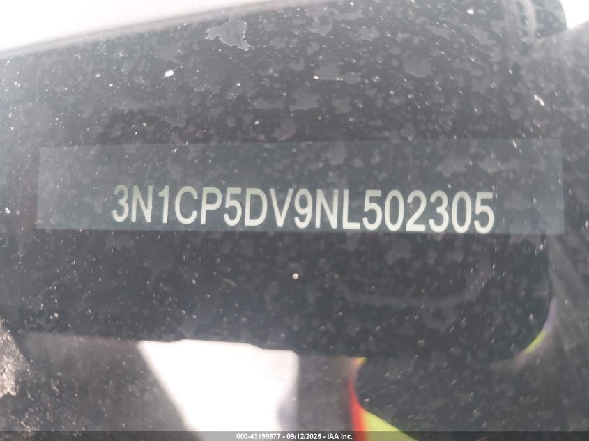 2022 Nissan Kicks Sr Xtronic Cvt VIN: 3N1CP5DV9NL502305 Lot: 43199877