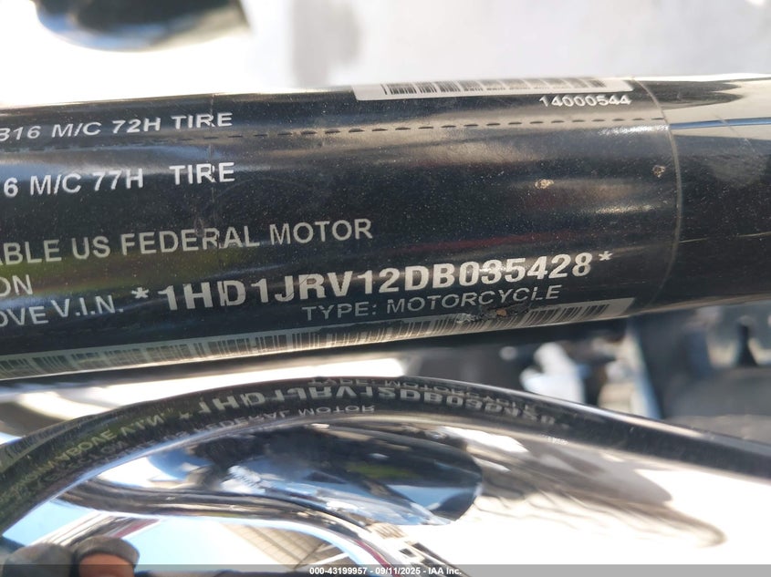 2013 Harley-Davidson Fls Softail Slim VIN: 1HD1JRV12DB035428 Lot: 43199957