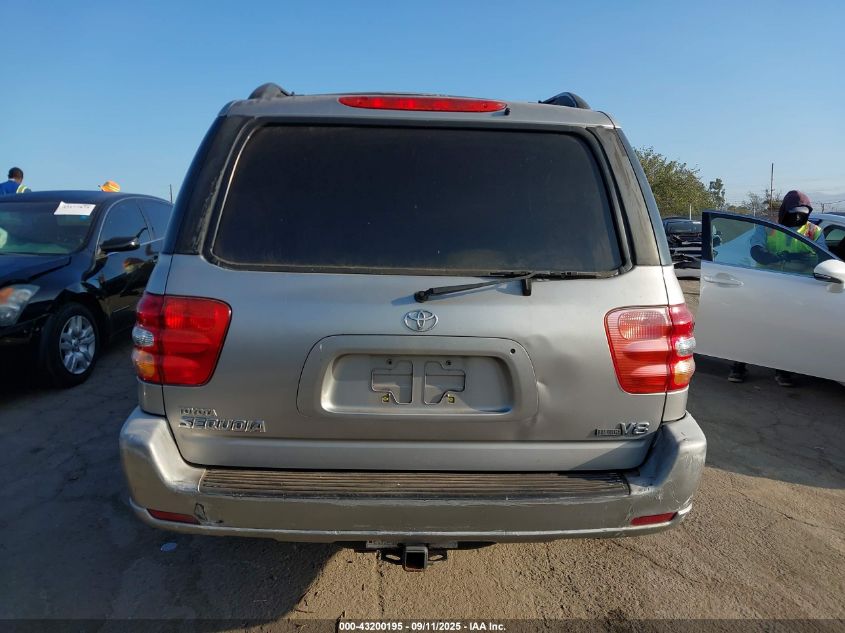 2002 Toyota Sequoia Sr5 V8 VIN: 5TDZT34A22S114438 Lot: 43200195