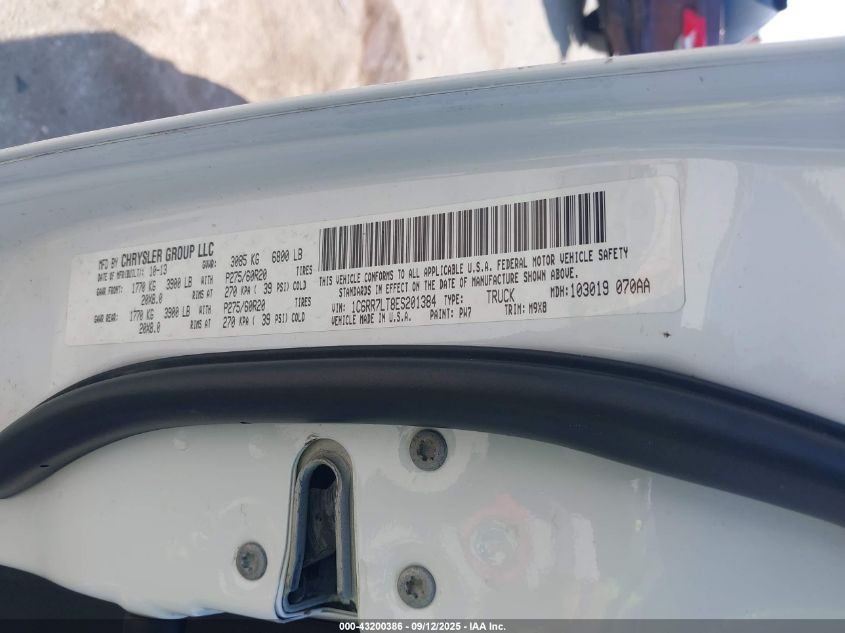 2014 Ram 1500 Big Horn VIN: 1C6RR7LT8ES201384 Lot: 43200386