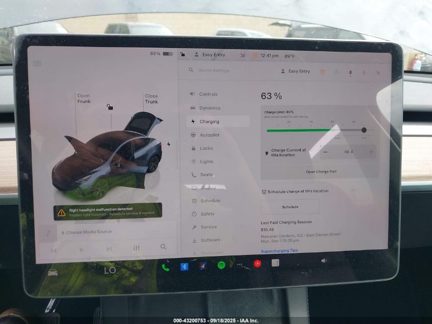 2025 Tesla Model Y Long Range Dual Motor All-Wheel Drive VIN: 7SAYGDED5SF271337 Lot: 43200753