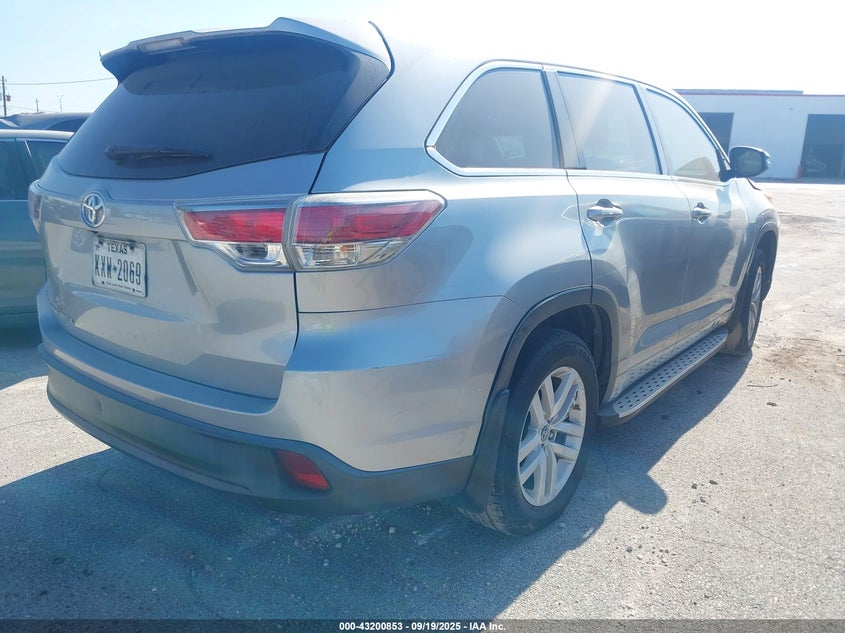 Vin: 5tdzkrfh2gs144014, lot: 43695290, toyota highlander le v6 20164